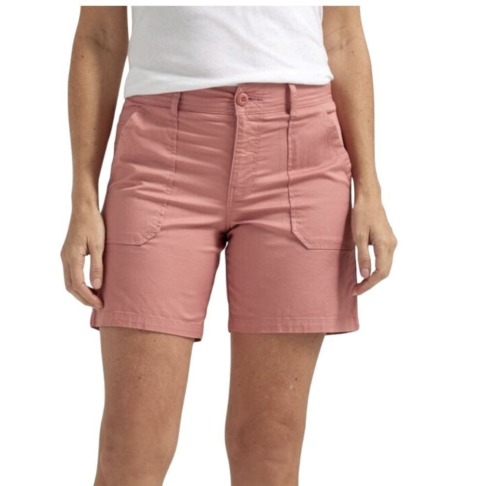 Lee Peach Orange Comfort Waist Shorts 8 Med